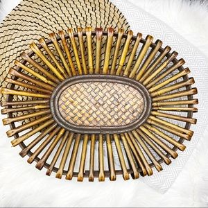 Vintage Bohemian Bamboo Wicker Tray
